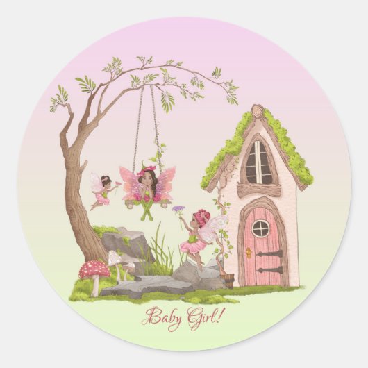 Sticker Rond Baby shower afro-américain (Devant)