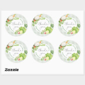 Sticker Rond Baby shower agricole local Merci (Feuille)