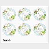 Sticker Rond Baby shower agricole local Merci (Feuille)