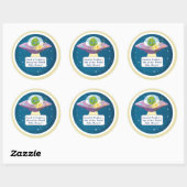 Sticker Rond Baby shower Alien (Feuille)