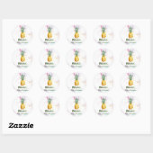 Sticker Rond Baby shower ananas Favor Merci (Feuille)