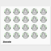 Sticker Rond Baby shower âne (Feuille)