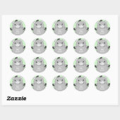 Sticker Rond Baby shower âne (Feuille)