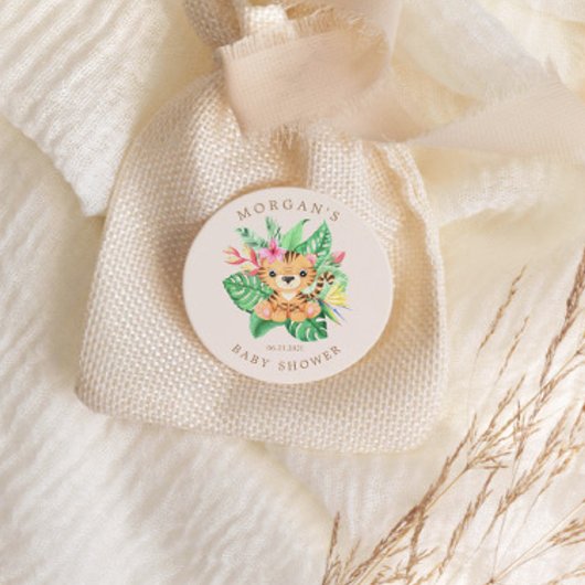 Sticker Rond Baby shower Animaux Safari mignons