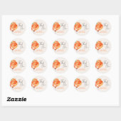 Sticker Rond Baby Shower Aperol Spritz au lavis (Feuille)