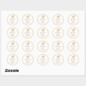 Sticker Rond Baby-Shower aquarelle  (Feuille)