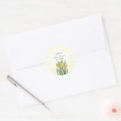 Sticker Rond Baby shower Aquarelle Daffodiques Blancs (Enveloppe)