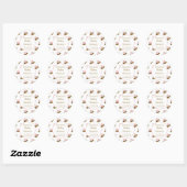 Sticker Rond Baby shower Aquarelle Floral Boho (Feuille)