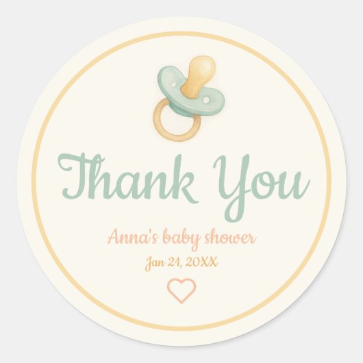 Sticker Rond Baby shower Aquarelle souple (Devant)