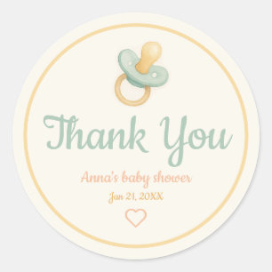 Sticker Rond Baby shower Aquarelle souple