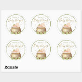 Sticker Rond baby shower aquarelle st patrick (Feuille)