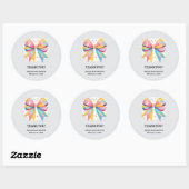 Sticker Rond Baby shower arc-en-ciel (Feuille)