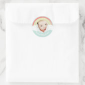 Sticker Rond Baby shower arc-en-ciel (Sac)