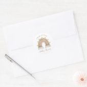 Sticker Rond Baby shower arc-en-ciel aquarelle (Enveloppe)