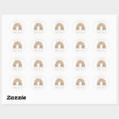 Sticker Rond Baby shower arc-en-ciel aquarelle (Feuille)