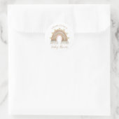 Sticker Rond Baby shower arc-en-ciel aquarelle (Sac)