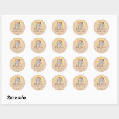 Sticker Rond Baby shower arc-en-ciel Boho (Feuille)
