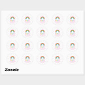 Sticker Rond Baby shower arc-en-ciel lumineux (Feuille)