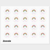 Sticker Rond Baby shower arc-en-ciel lumineux (Feuille)