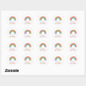 Sticker Rond Baby shower arc-en-ciel lumineux (Feuille)