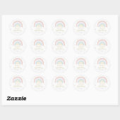 Sticker Rond Baby shower arc-en-ciel neutre (Feuille)
