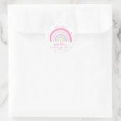 Sticker Rond Baby shower arc-en-ciel Pastel (Sac)