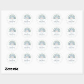 Sticker Rond Baby shower arc-en-ciel Pastel Muet (Feuille)