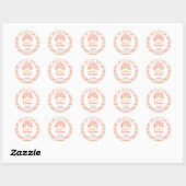 Sticker Rond Baby shower arc-en-ciel rose (Feuille)