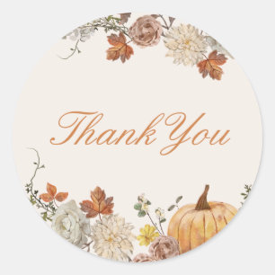 Sticker Rond Baby shower Automne Rustique Élégant Favoriser