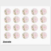Sticker Rond Baby shower aux fraises (Feuille)