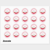 Sticker Rond Baby shower aux fraises (Feuille)