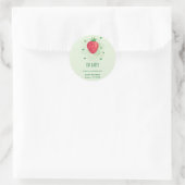 Sticker Rond Baby shower aux fruits rouges à la fraise (Sac)