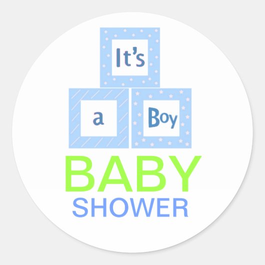 Sticker Rond Baby shower Baby Blocks (Devant)
