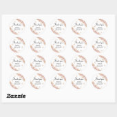 Sticker Rond Baby shower Baisers à papillon floral Boho Blush (Feuille)