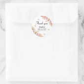 Sticker Rond Baby shower Baisers à papillon floral Boho Blush (Sac)
