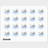 Sticker Rond Baby shower baleine (Feuille)