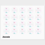 Sticker Rond Baby shower baleines (Feuille)