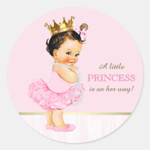 Sticker Rond Baby shower Ballerina Princess Tutu