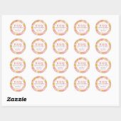 Sticker Rond Baby shower barbecue Merci tropical (Feuille)