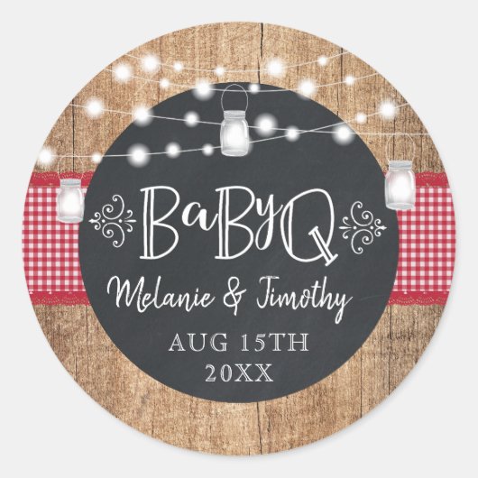 Sticker Rond Baby shower BBQ BabyQ (Devant)
