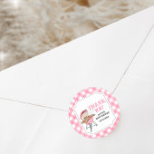 Sticker Rond Baby shower BBQ Burger Rose