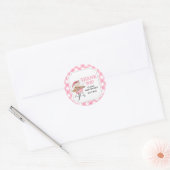 Sticker Rond Baby shower BBQ Burger Rose (Enveloppe)