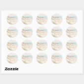 Sticker Rond Baby Shower beach coastal summer (Feuille)