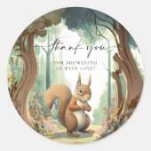 Sticker Rond Baby Shower Bébé Animal de la Forêt (Devant)