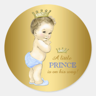 Sticker Rond Baby shower Bébé Blue Prince