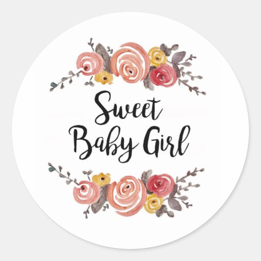 Sticker Rond Baby shower bébé doux (Devant)