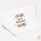 Sticker Rond Baby shower bébé doux (Enveloppe)