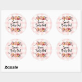 Sticker Rond Baby shower bébé doux (Feuille)
