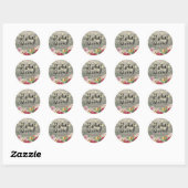 Sticker Rond Baby shower bébé en fleurs Chaîne de fleurs Bois c (Feuille)
