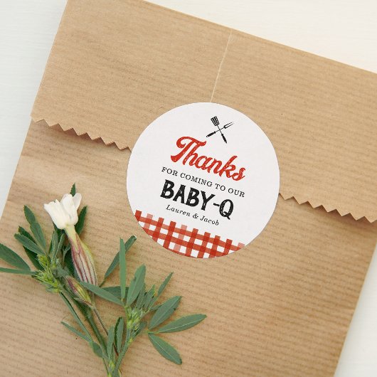 Sticker Rond Baby shower bébé Q Rustic Couples